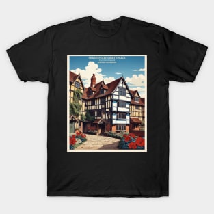 Shakespeare's Birthplace Stratford-upon-Avon Vintage Travel Tourism Poster T-Shirt